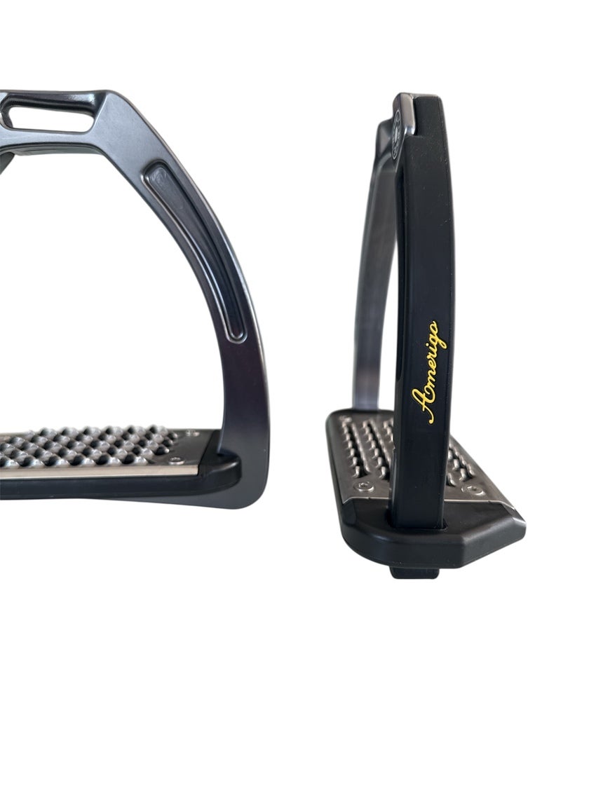 Nylon Balanced Safety Stirrup Mörk Titan/Svart Amerigo