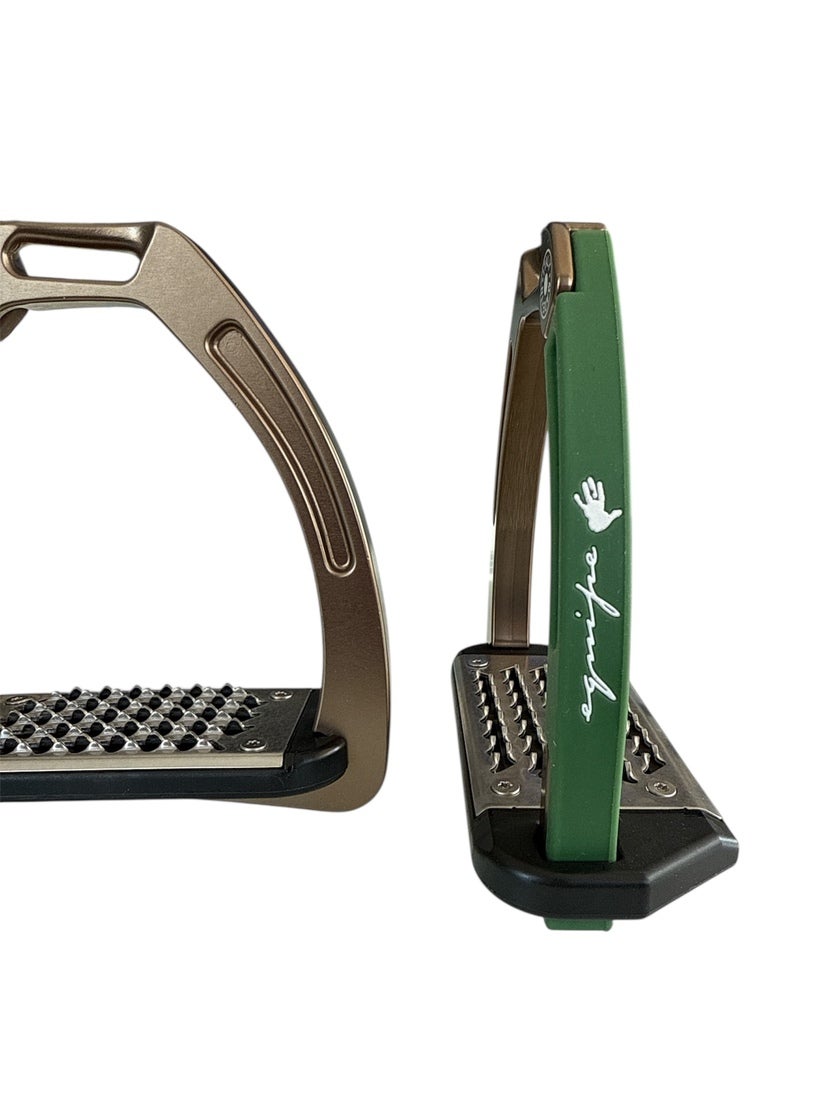 Nylon Balanced Safety Stirrup Brons/Grön Equipe