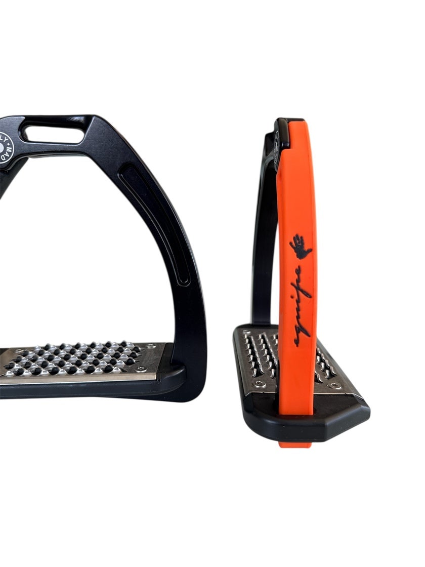 Nylon Balanced Safety Stirrup Svart/Orange Equipe