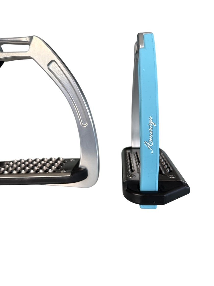 Nylon Balanced Safety Stirrup Ljus Titan/Ljusblå Amerigo