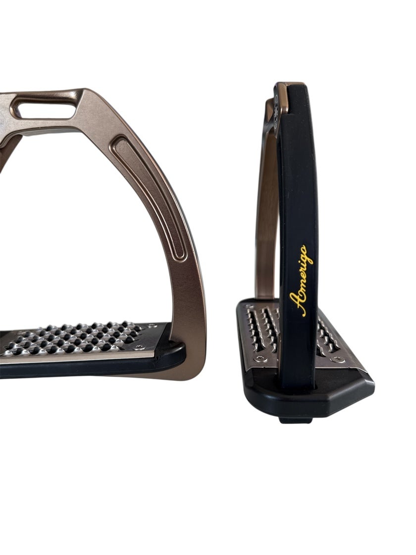 Nylon Balanced Safety Stirrup Brons/Svart Amerigo