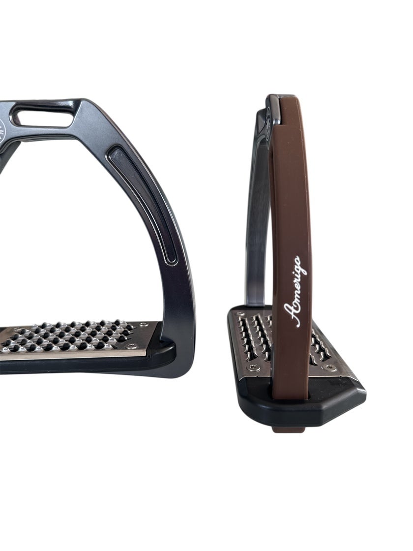 Nylon Balanced Safety Stirrup Ljus Titan/Brun Amerigo