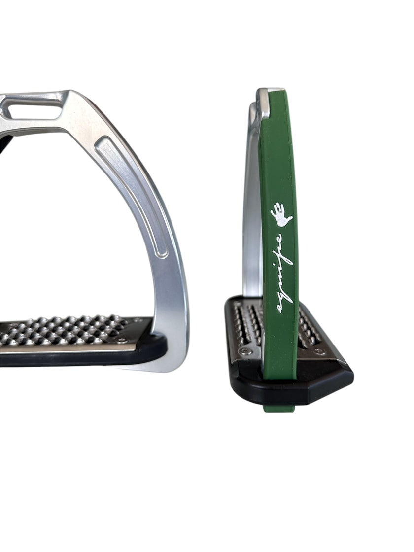Nylon Balanced Safety Stirrup Ljus Titan/Grön Equipe