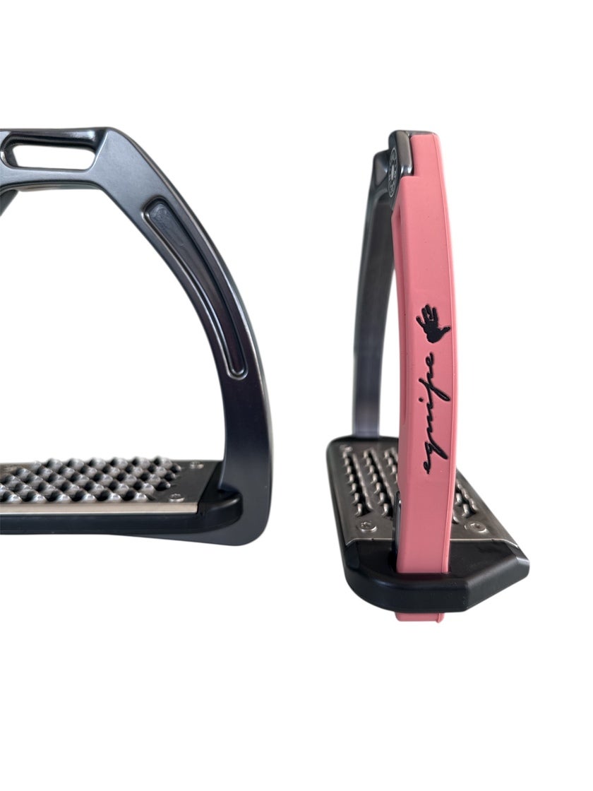 Nylon Balanced Safety Stirrup Mörk Titan/Rosa Equipe