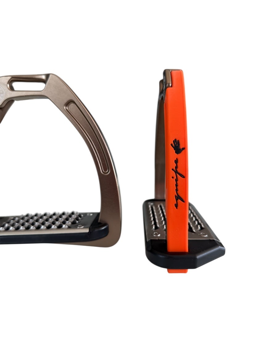 Nylon Balanced Safety Stirrup Brons/Orange Equipe