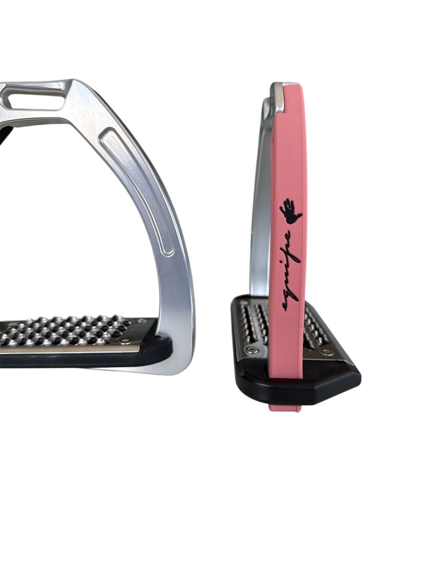 Nylon Balanced Safety Stirrup Ljus Titan/Rosa Equipe